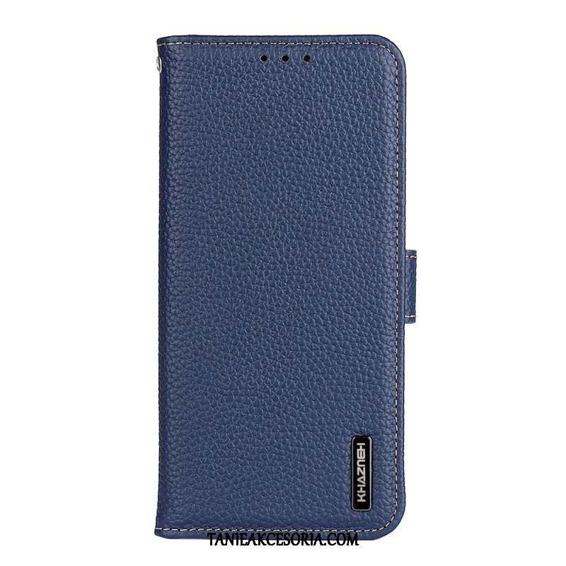 Etui Folio do Samsung Galaxy S22 Plus 5G Oryginalna Skóra Khazneh Litchi