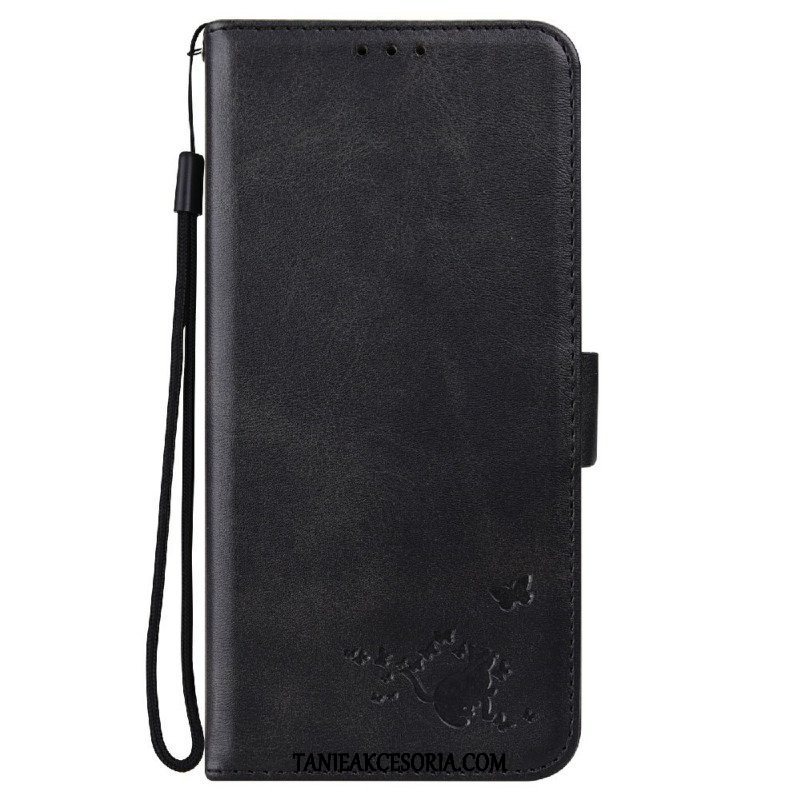 Etui Folio do Samsung Galaxy S22 Ultra 5G Kot I Motyle