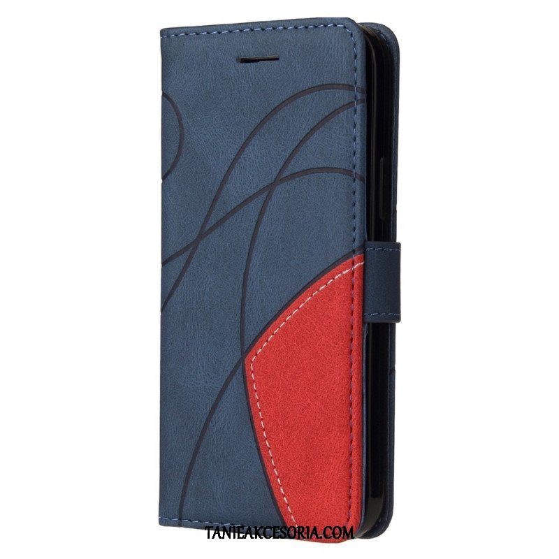 Etui Folio do Samsung Galaxy S23 Ultra 5G z Łańcuch Dwukolorowy Pasek