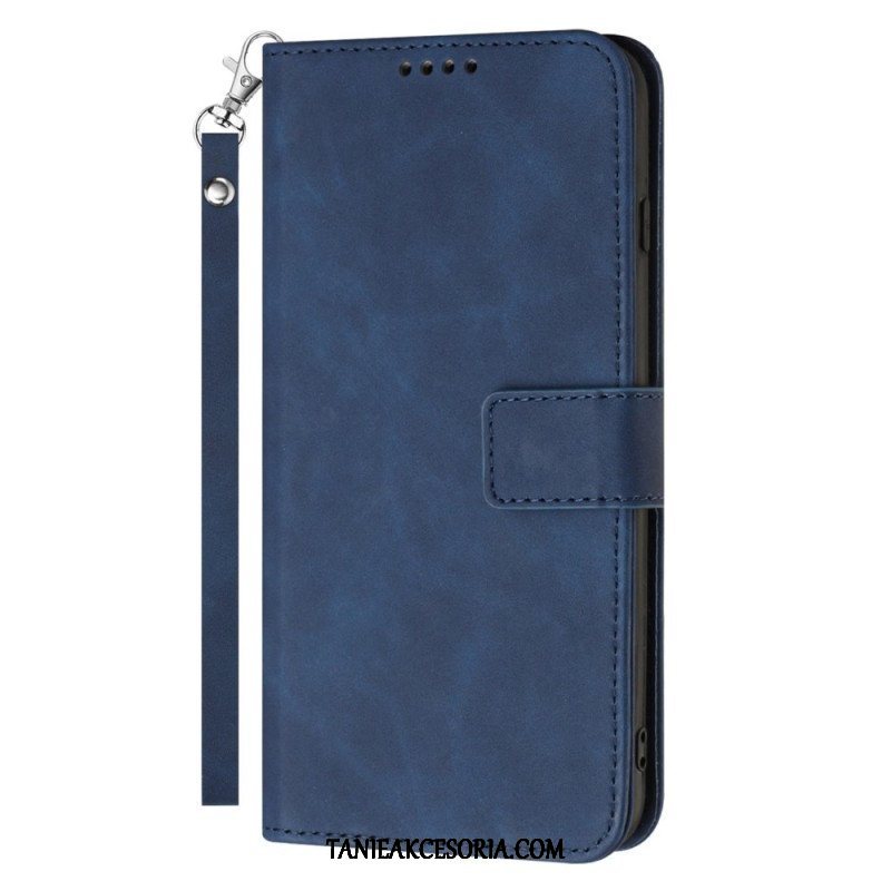 Etui Folio do Samsung Galaxy S23 Ultra 5G z Łańcuch Pasek W Stylu Vintage