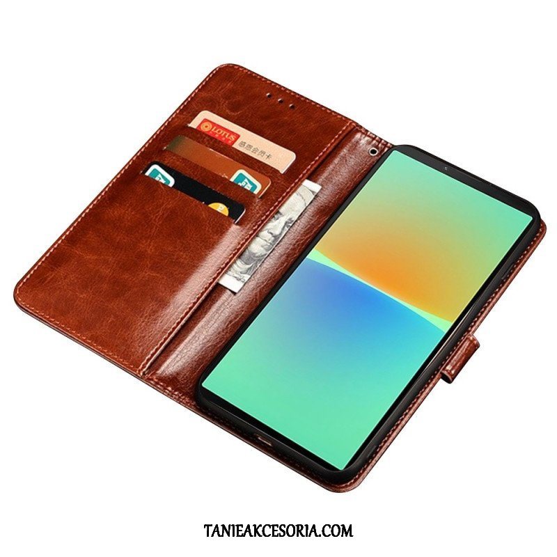 Etui Folio do Sony Xperia 10 IV Imitacja Skóry Idewei