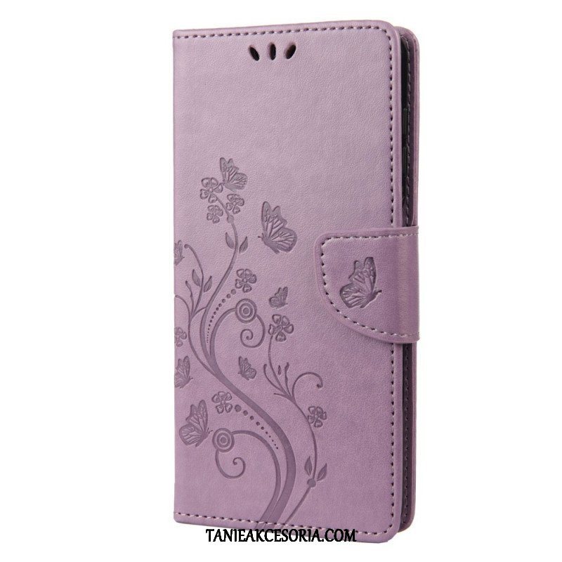 Etui Folio do Sony Xperia 10 IV Kwiaty I Motyle