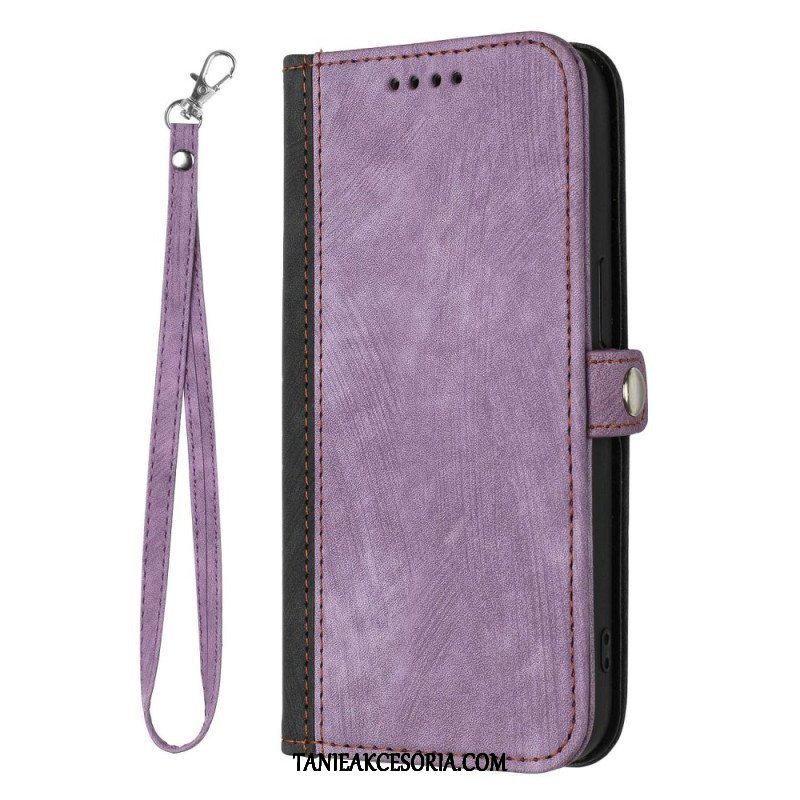 Etui Folio do Sony Xperia 5 IV Dwukolorowy Z Paskiem