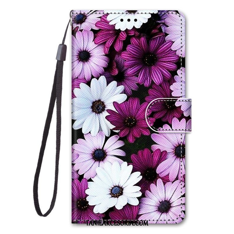 Etui Folio do Sony Xperia 5 IV Kwiatowy Z Paskiem