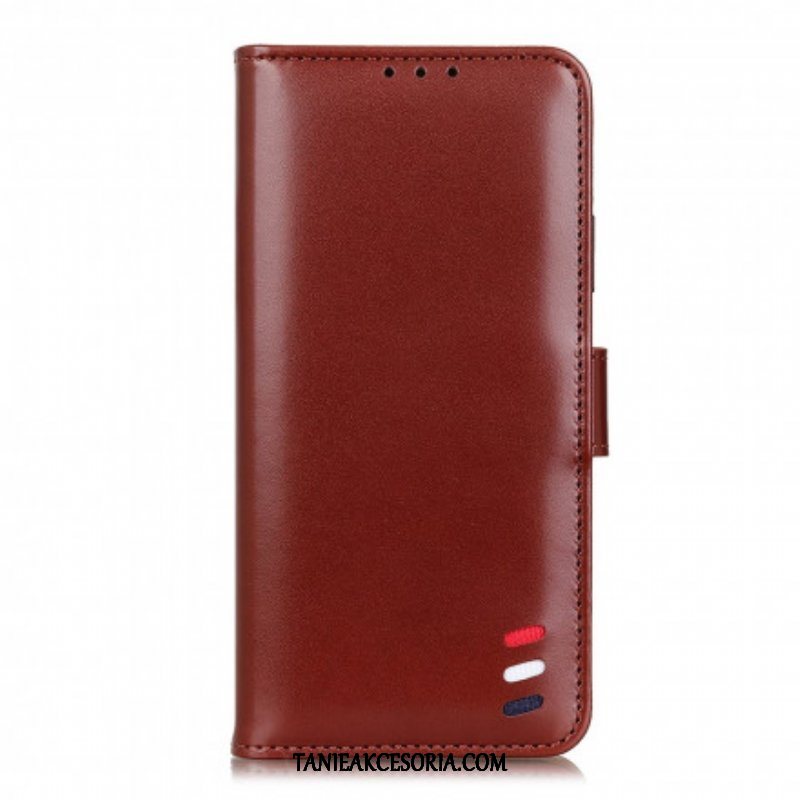 Etui Folio do Xiaomi Redmi Note 10 5G Trójkolorowy Efekt Skóry