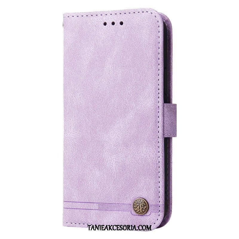 Etui Folio do Xiaomi Redmi Note 12 5G Skórzany Styl Z Ozdobnym Nitem