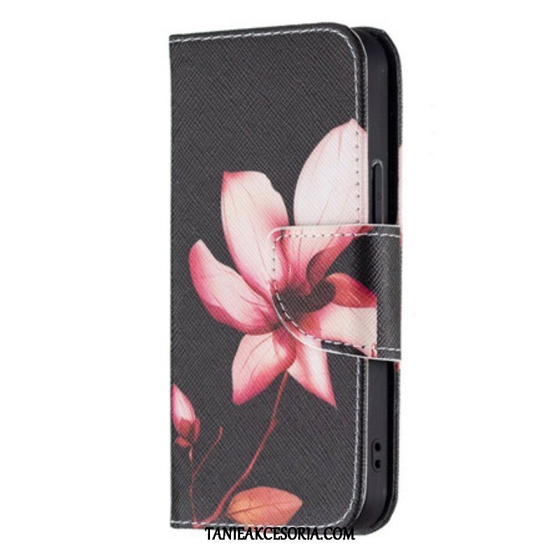 Etui Folio do iPhone 13 Mini Różowy Kwiat