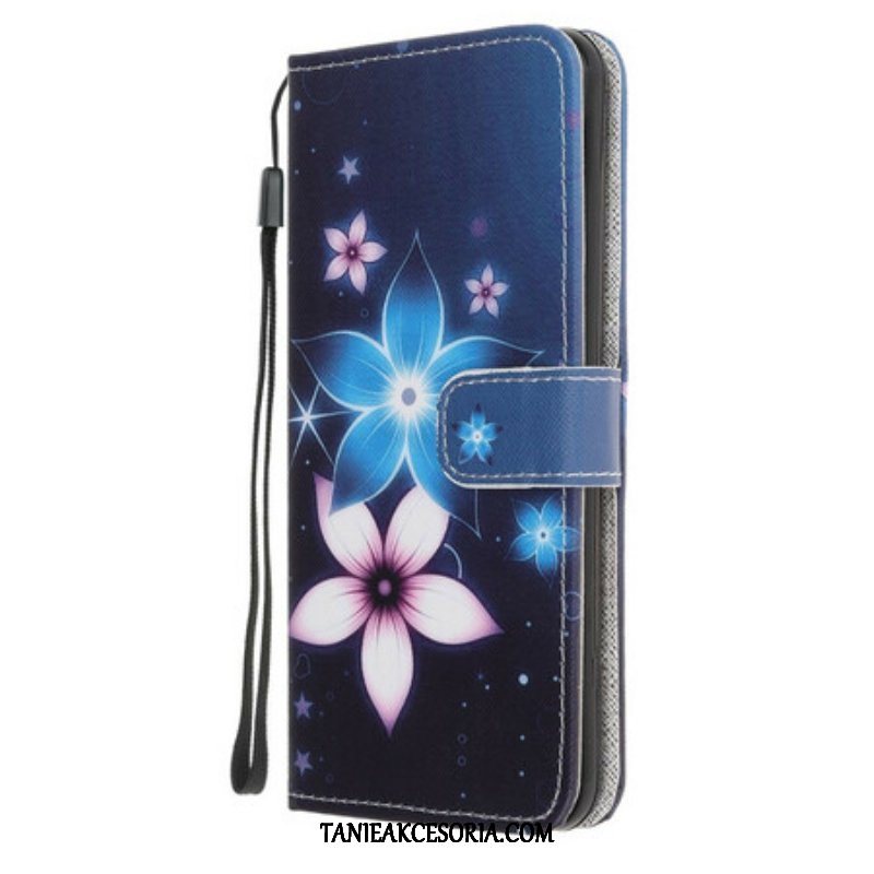 Etui Folio do iPhone 13 Mini z Łańcuch Kwiaty Paska Księżycowego