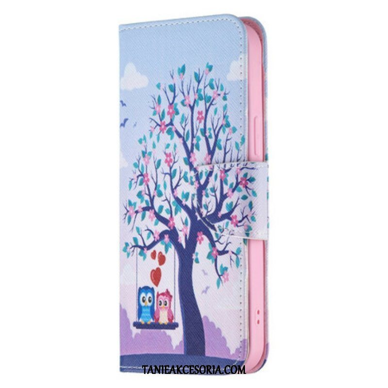 Etui Folio do iPhone 13 Pro Max Sowy Na Huśtawce