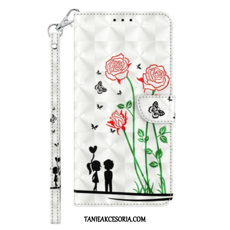 Etui Folio do iPhone 14 Pro z Łańcuch Smycz Love Dandelions