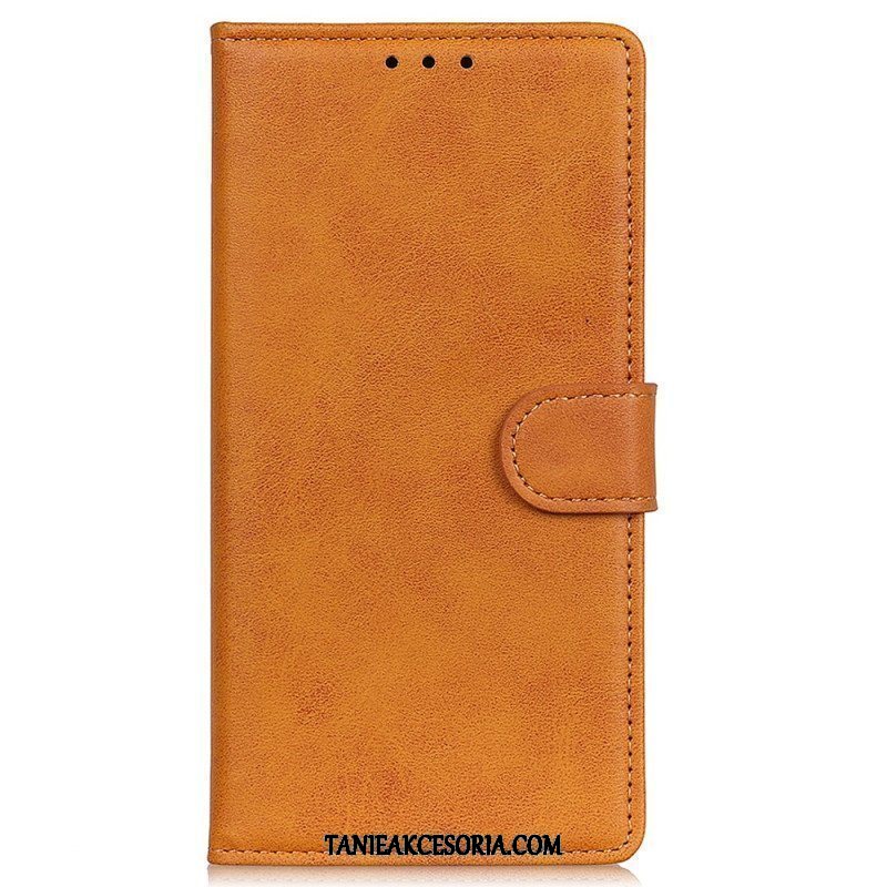 Etui Folio do iPhone 15 Matowa Sztuczna Skóra