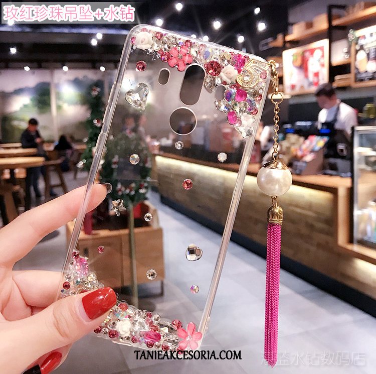 Etui Huawei Mate 10 Pro All Inclusive Perła Ochraniacz, Pokrowce Huawei Mate 10 Pro Biały Rhinestone Wisiorek