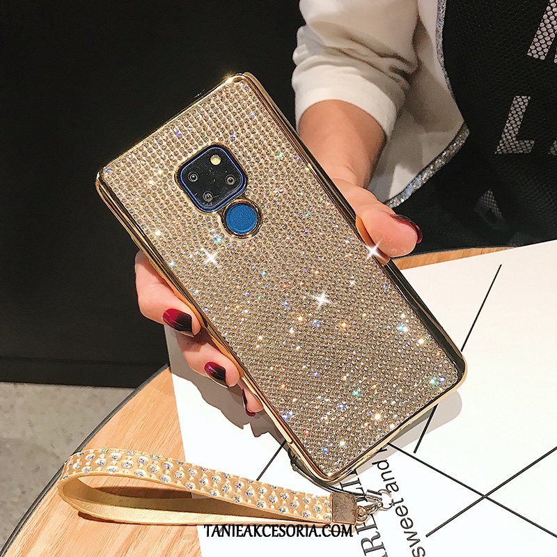 Etui Huawei Mate 20 Moda Silikonowe All Inclusive, Obudowa Huawei Mate 20 Telefon Komórkowy Wiszące Ozdoby Złoto