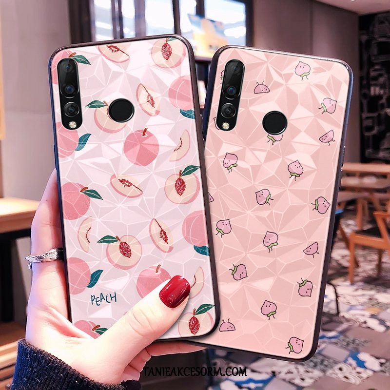 Etui Huawei P30 Lite Różowe Anti-fall Czerwony Netto, Pokrowce Huawei P30 Lite Kształt Diamentu Mały Telefon Komórkowy