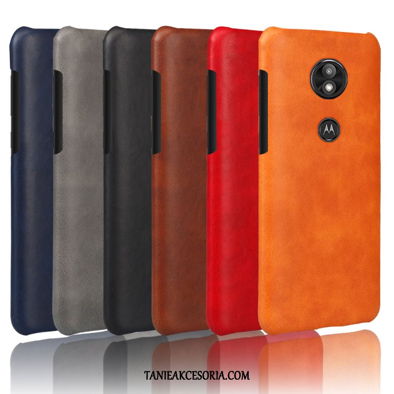 Etui Moto E5 Skórzany Ochraniacz Skóra, Futerał Moto E5 Vintage Jakość Anti-fall Orange