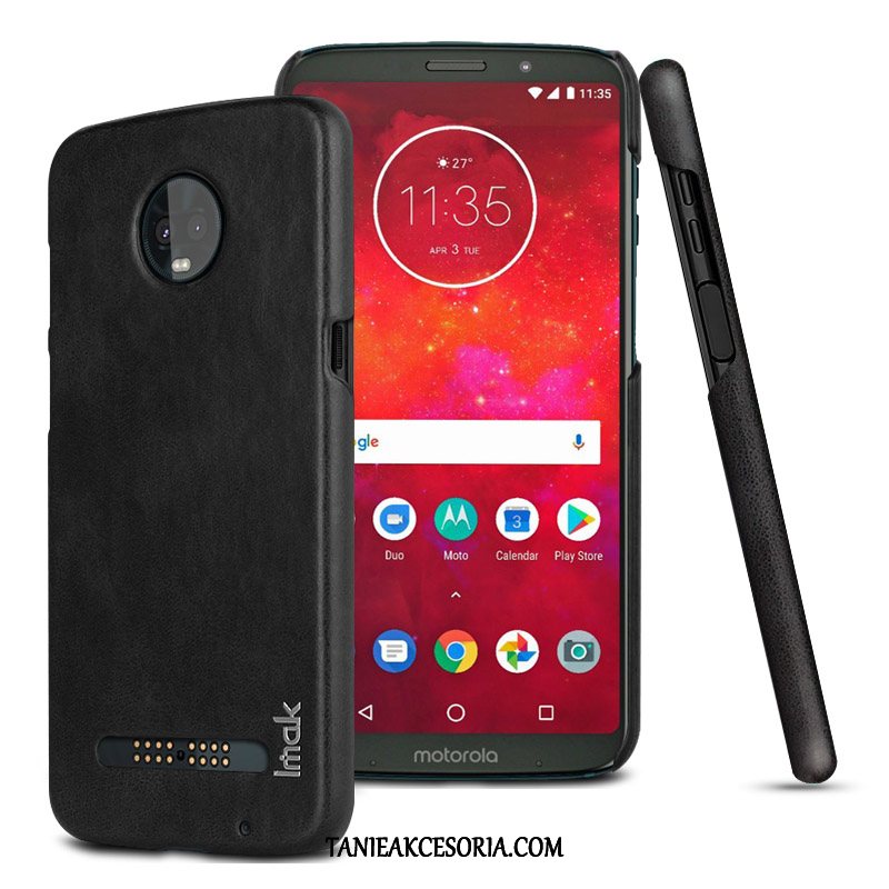 Etui Moto Z3 Play Czarny Telefon Komórkowy Skóra, Obudowa Moto Z3 Play Ochraniacz