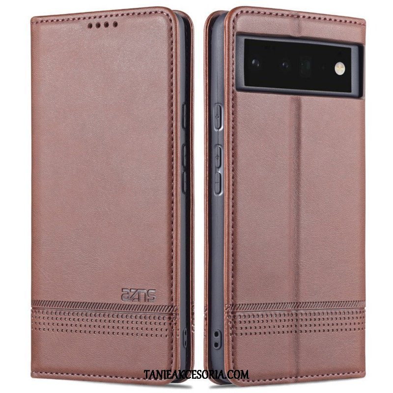 Etui Na Telefon do Google Pixel 6 Etui Folio Stylizacja Skóry Azns