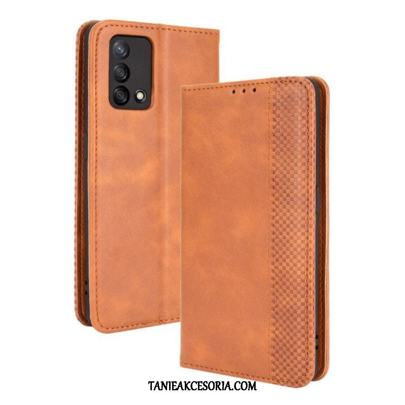 Etui Na Telefon do Oppo A74 4G Etui Folio Stylizowany Efekt Skóry W Stylu Vintage