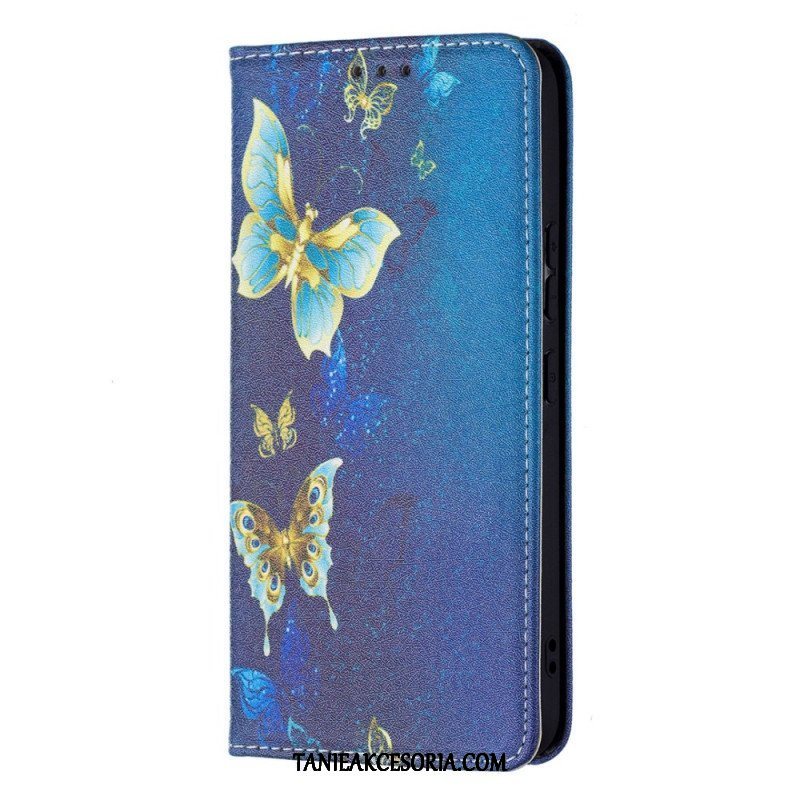 Etui Na Telefon do Samsung Galaxy S22 5G Etui Folio Kolorowe Motyle