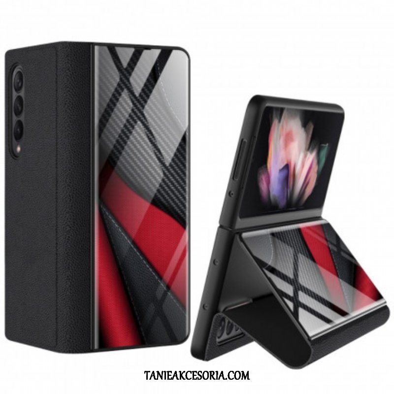 Etui Na Telefon do Samsung Galaxy Z Fold 3 5G Etui Folio Szkło Hartowane Gkk Carbon