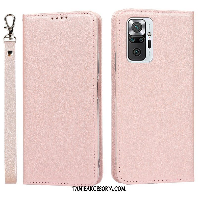 Etui Na Telefon do Xiaomi Redmi Note 10 Pro Etui Folio Styl Z Miękkiej Skóry Z Paskiem