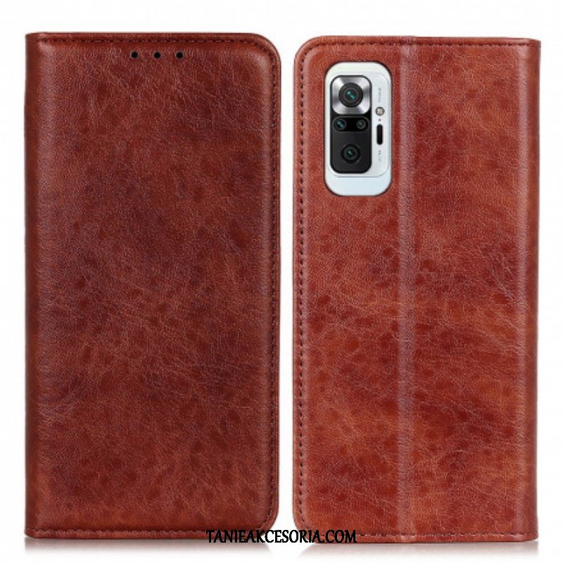 Etui Na Telefon do Xiaomi Redmi Note 10 Pro Etui Folio Teksturowana Dwoina Skóry