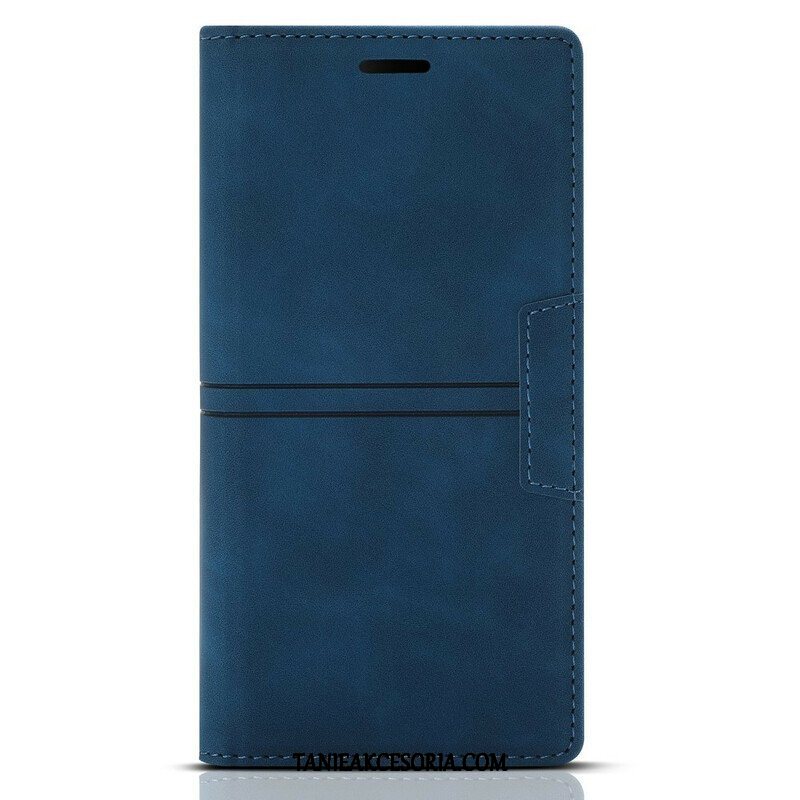 Etui Na Telefon do iPhone 13 Mini Etui Folio Stylowe Skórzane Przeszycia Magnetyczne Zapięcie