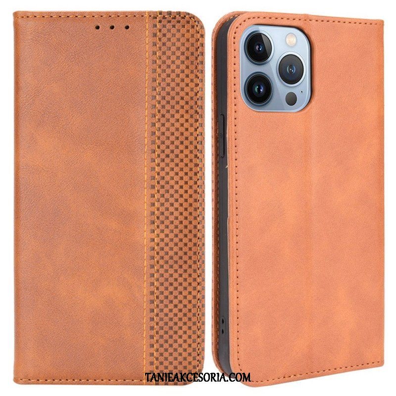 Etui Na Telefon do iPhone 14 Plus Etui Folio Stylizowany Efekt Skóry W Stylu Vintage