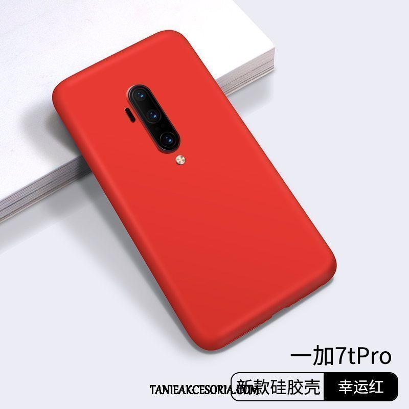 Etui Oneplus 7t Pro Silikonowe Zakochani Cienkie, Futerał Oneplus 7t Pro Czerwony Proste Chiński Styl