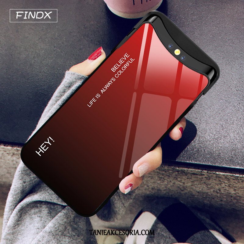 Etui Oppo Find X All Inclusive Czerwony Netto Osobowość, Futerał Oppo Find X Cienka Tendencja Anti-fall