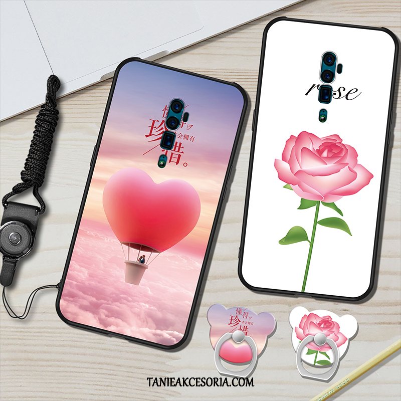 Etui Oppo Reno 10x Zoom All Inclusive Różowy Ring, Obudowa Oppo Reno 10x Zoom Miękki Wiszące Ozdoby Piękny