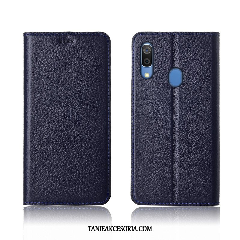 Etui Samsung Galaxy A20e Klapa Gwiazda Niebieski, Pokrowce Samsung Galaxy A20e Miękki Anti-fall Nubuku