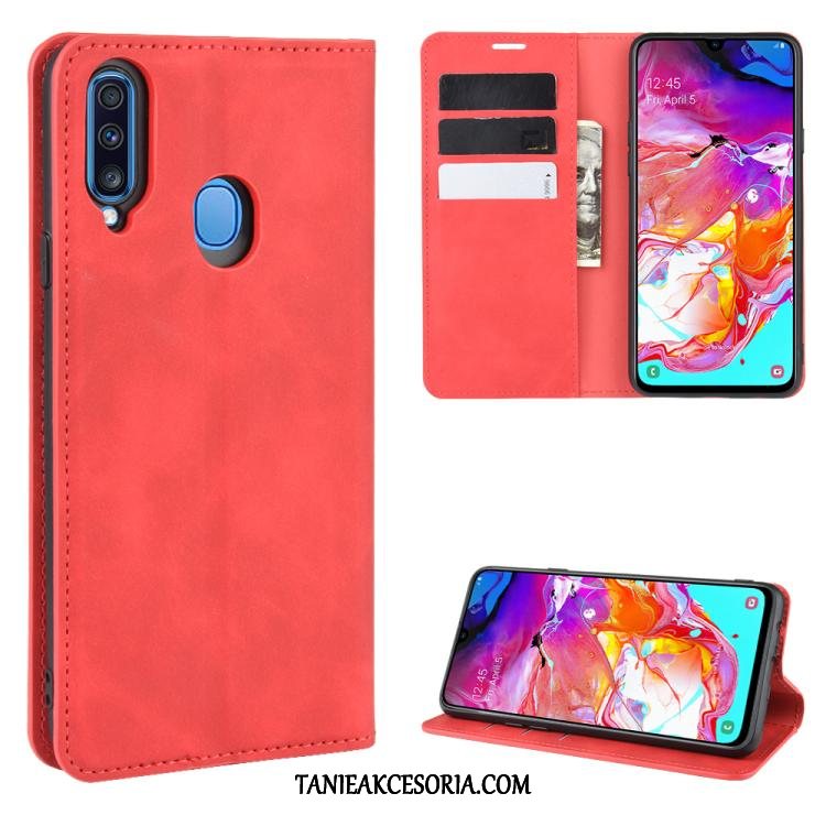 Etui Samsung Galaxy A20s Skórzany Futerał Telefon Komórkowy Czerwony, Pokrowce Samsung Galaxy A20s Ochraniacz All Inclusive Klamra