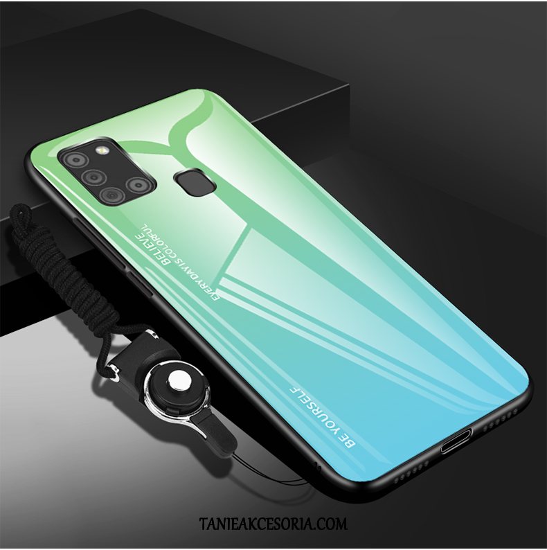 Etui Samsung Galaxy A21s Zielony Gradient Kreatywne, Pokrowce Samsung Galaxy A21s Osobowość Silikonowe Szkło