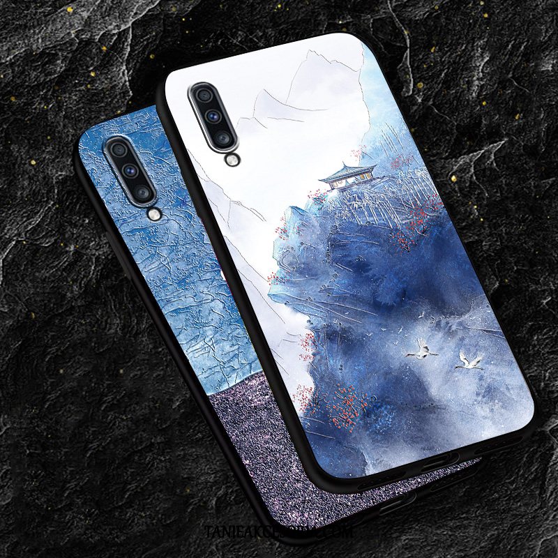 Etui Samsung Galaxy A7 Silikonowe Relief Kreatywne, Pokrowce Samsung Galaxy A7 Niebieski Telefon Komórkowy Gwiazda