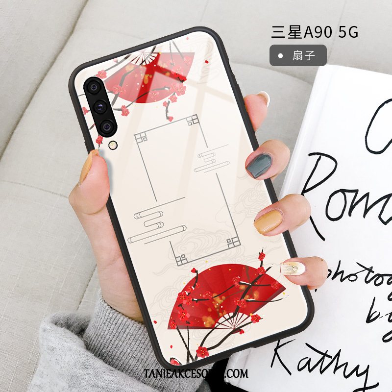 Etui Samsung Galaxy A90 5g Czerwony Netto Tendencja Wspornik, Pokrowce Samsung Galaxy A90 5g Wiszące Ozdoby Gwiazda Miękki