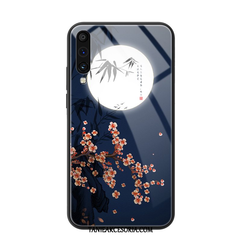 Etui Samsung Galaxy A90 5g Lustro Tendencja Chiński Styl, Obudowa Samsung Galaxy A90 5g Wiatr Wiszące Ozdoby Niebieski