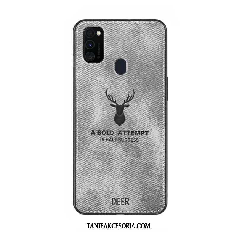 Etui Samsung Galaxy M30s Szary Ring Proste, Obudowa Samsung Galaxy M30s Miękki Wiszące Ozdoby Gwiazda