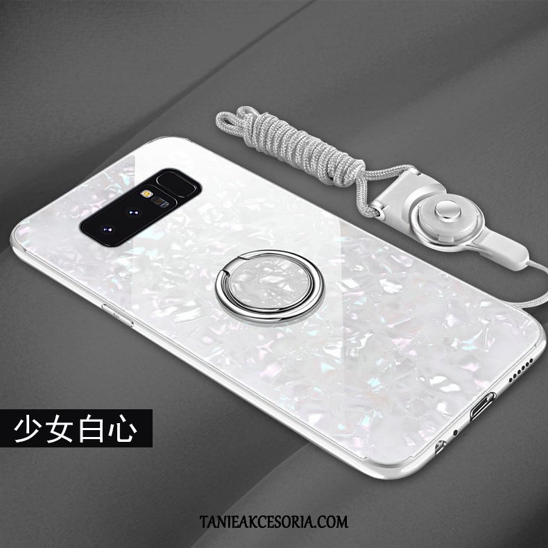 Etui Samsung Galaxy Note 8 Szkło Biały Wzór, Obudowa Samsung Galaxy Note 8 Ring Tendencja Osobowość