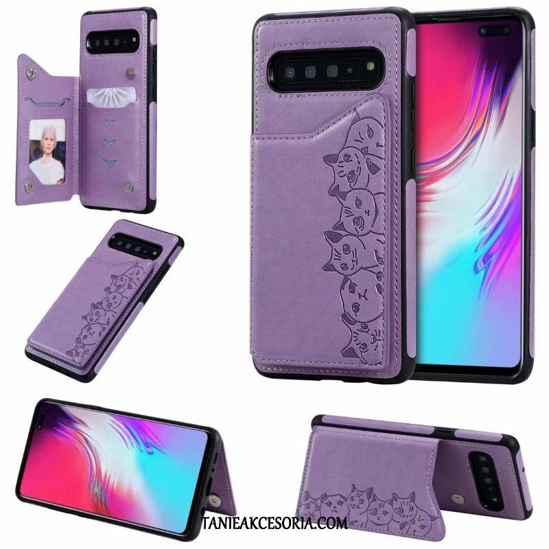 Etui Samsung Galaxy S10 5g Telefon Komórkowy Gwiazda Anti-fall, Obudowa Samsung Galaxy S10 5g Klapa Wzór Purpurowy