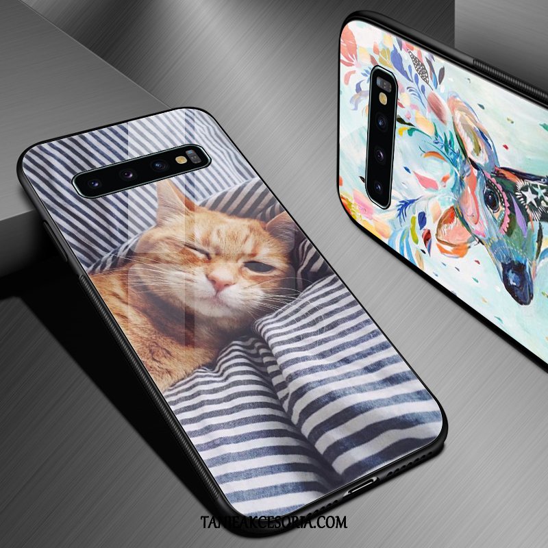 Etui Samsung Galaxy S10+ All Inclusive Kotek Silikonowe, Obudowa Samsung Galaxy S10+ Szkło Proste Niebieski