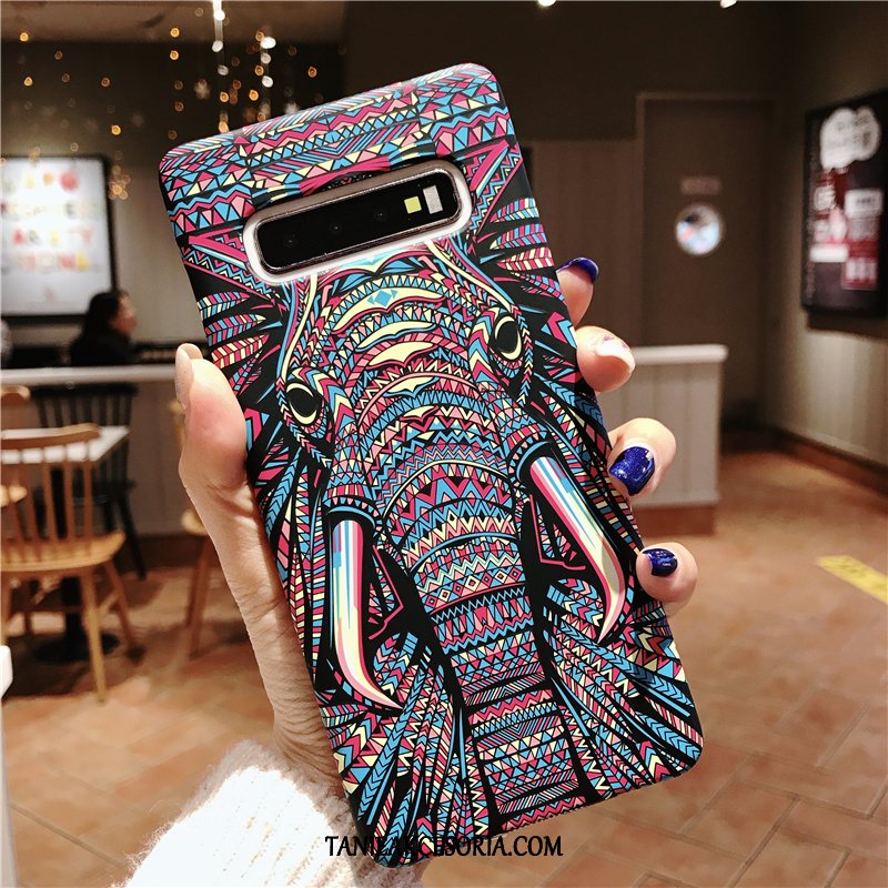 Etui Samsung Galaxy S10+ Zwierzę Tendencja Purpurowy, Pokrowce Samsung Galaxy S10+ Cienkie Nubuku Świecące