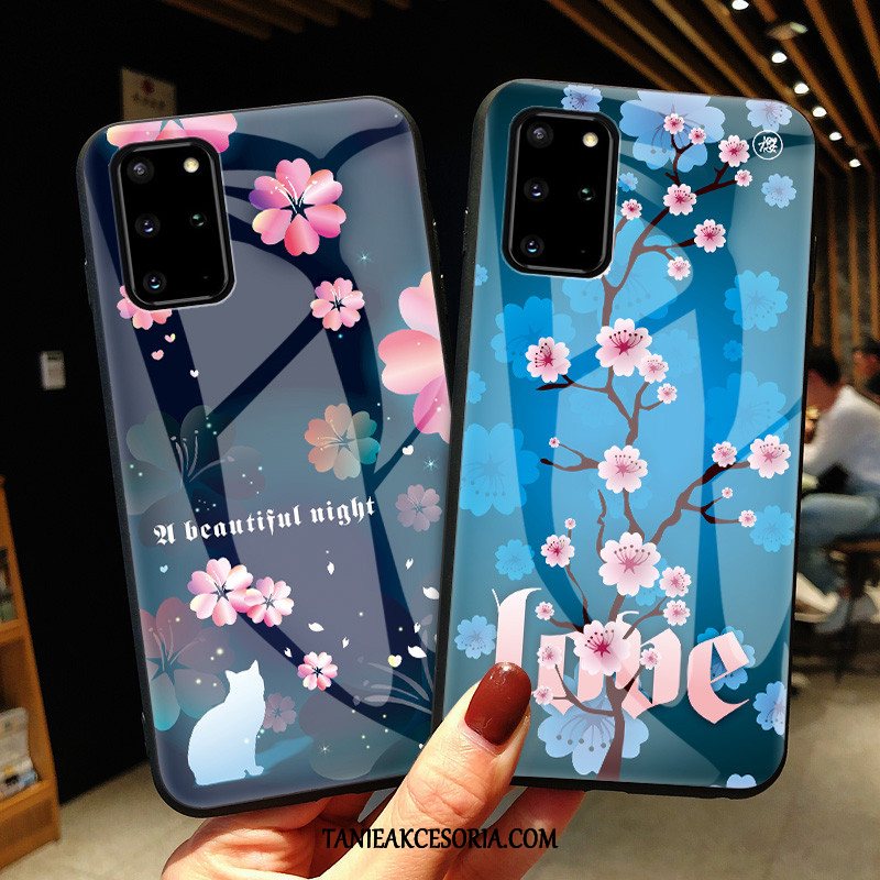 Etui Samsung Galaxy S20+ Świeży Osobowość Szkło, Obudowa Samsung Galaxy S20+ Proste Sakura Telefon Komórkowy