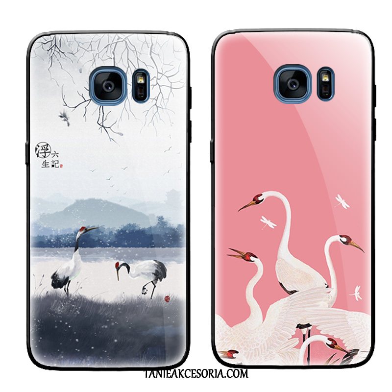 Etui Samsung Galaxy S6 Edge Szkło Crane Kreatywne, Obudowa Samsung Galaxy S6 Edge Gwiazda Sztuka Chiński Styl