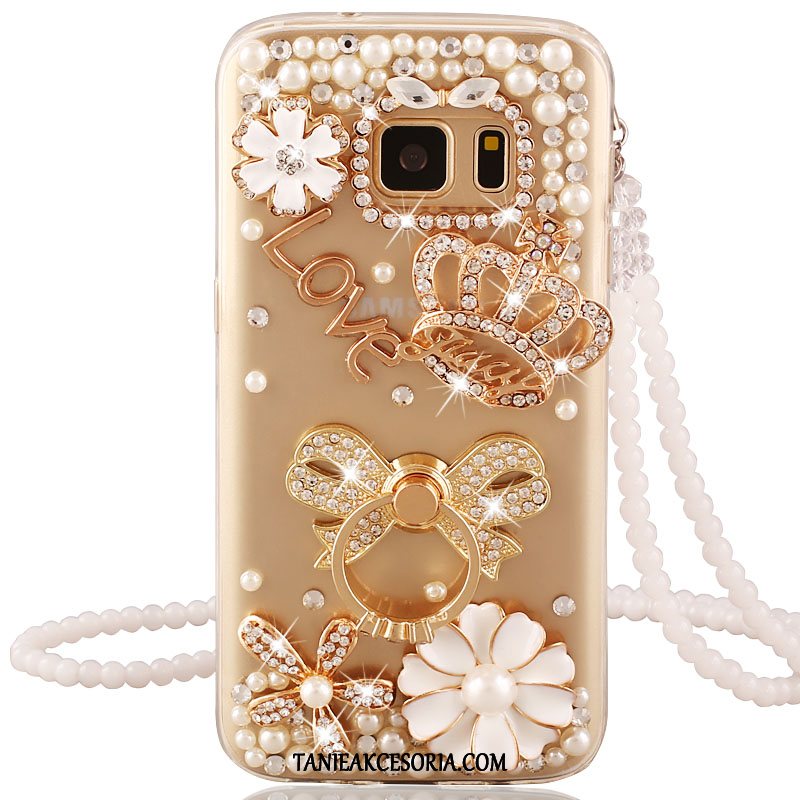 Etui Samsung Galaxy S7 Edge Silikonowe Złoto Gwiazda, Futerał Samsung Galaxy S7 Edge Rhinestone Miękki Anti-fall