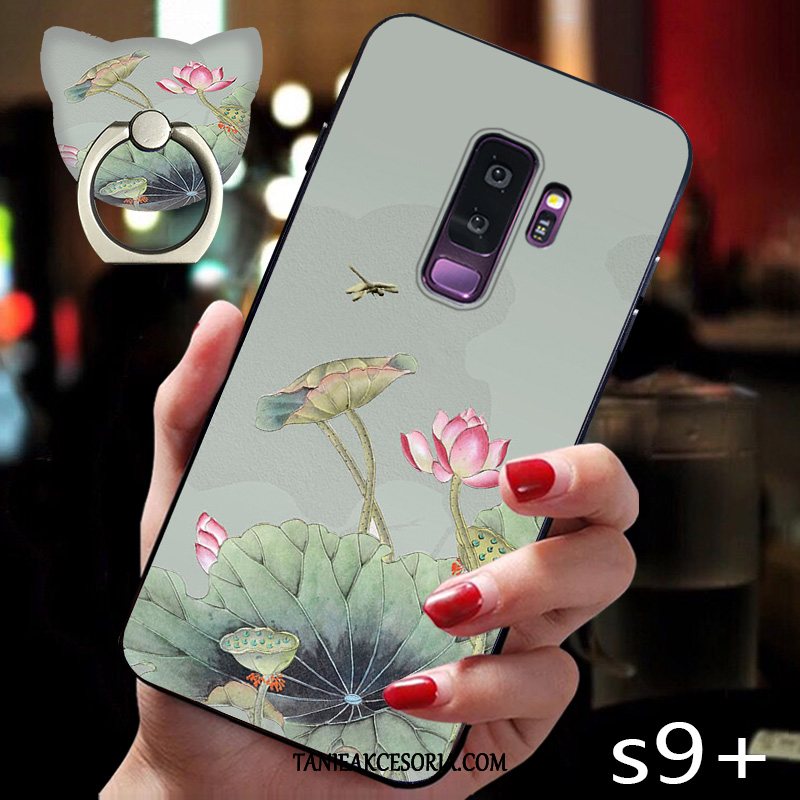 Etui Samsung Galaxy S9+ Kwiaty Gwiazda Silikonowe, Futerał Samsung Galaxy S9+ Zielony Modna Marka Cienkie