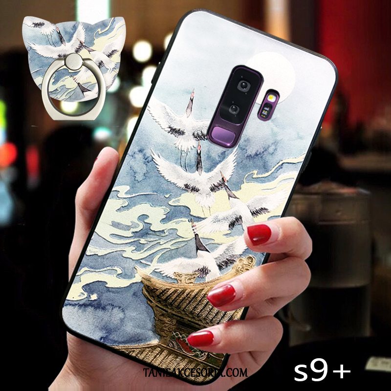 Etui Samsung Galaxy S9+ Wiszące Ozdoby Miękki Niebieski, Futerał Samsung Galaxy S9+ Anti-fall Cienkie Tendencja