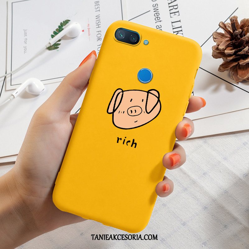 Etui Xiaomi Mi 8 Lite Mały Miękki Ochraniacz, Futerał Xiaomi Mi 8 Lite Żółty Proste Europa Beige