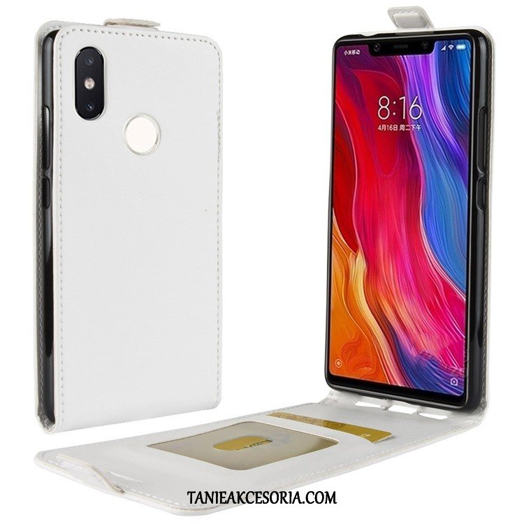 Etui Xiaomi Mi 8 Skórzany Telefon Komórkowy Mały, Futerał Xiaomi Mi 8 Biały Beige