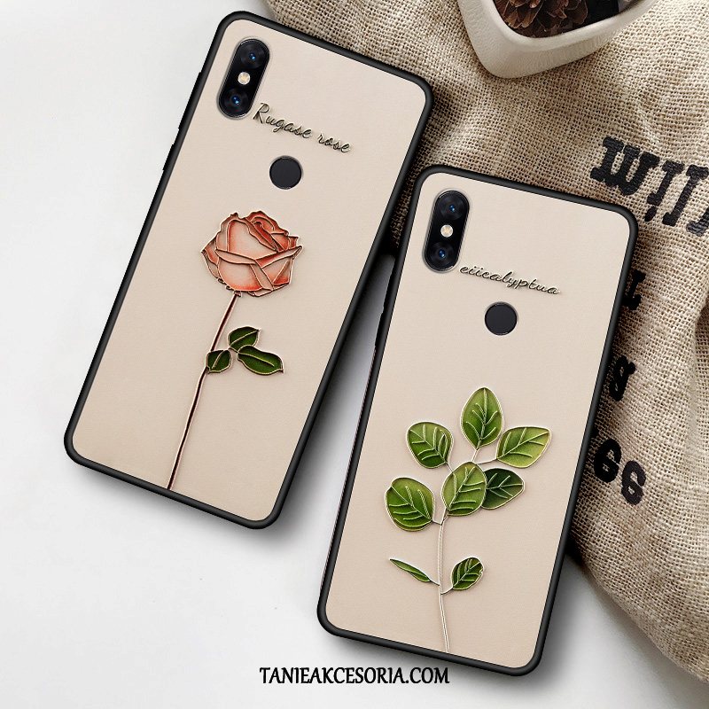 Etui Xiaomi Mi Mix 3 Silikonowe Zakochani Relief, Obudowa Xiaomi Mi Mix 3 Mały Torby Telefon Komórkowy Beige